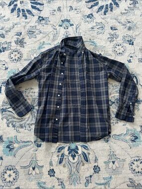 J. Crew Blue and Gray Plaid Button-Down Shirt